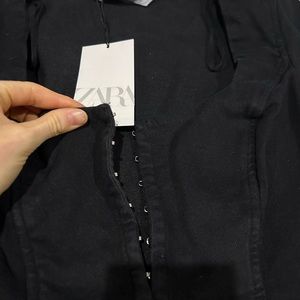 Zara Black Denim TRF Dress